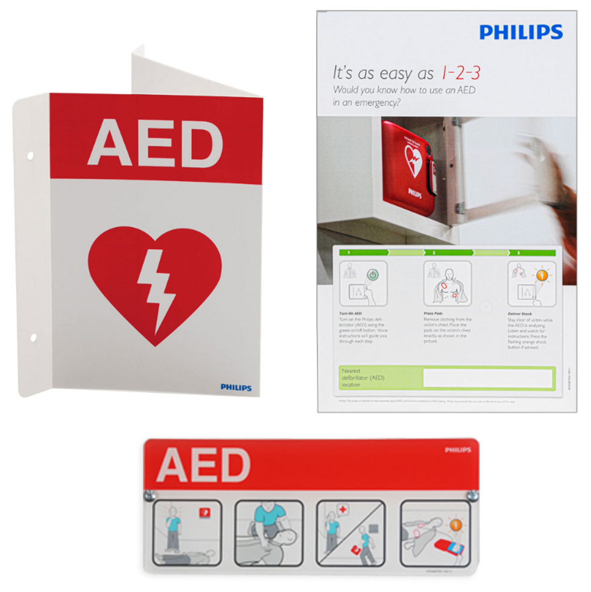 Philips AED Awareness Signage Bundle